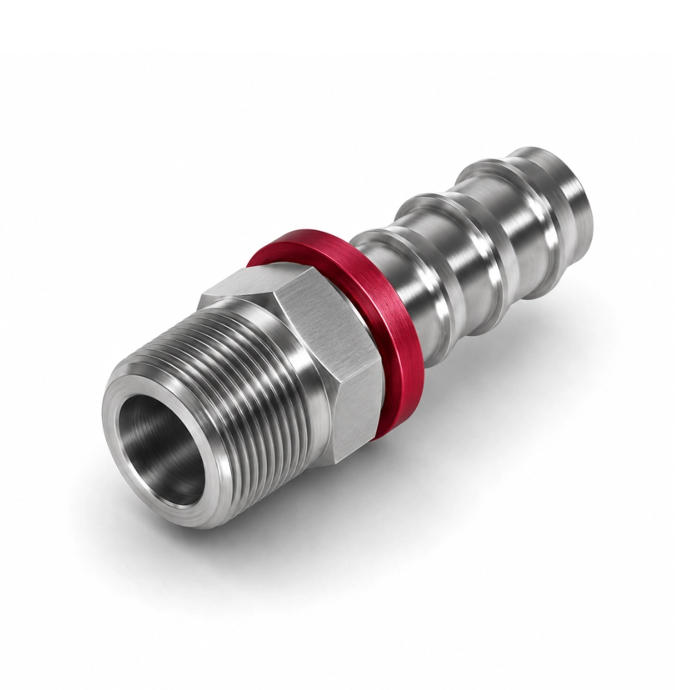 1/8" BSPT Male x 1/4" Push-In Hose Tail Straight Adaptor