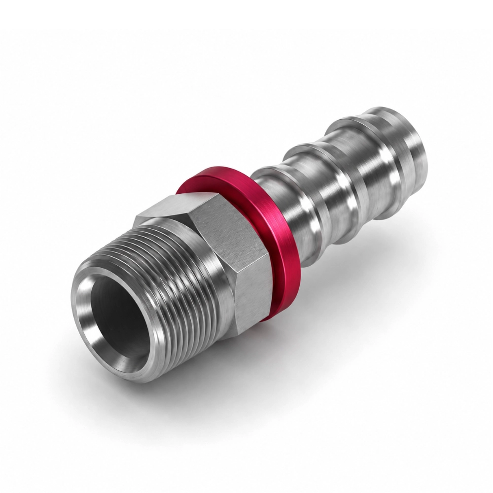 1/8" NPTF Male x 1/4" Push-In Hose Tail Straight Adaptor