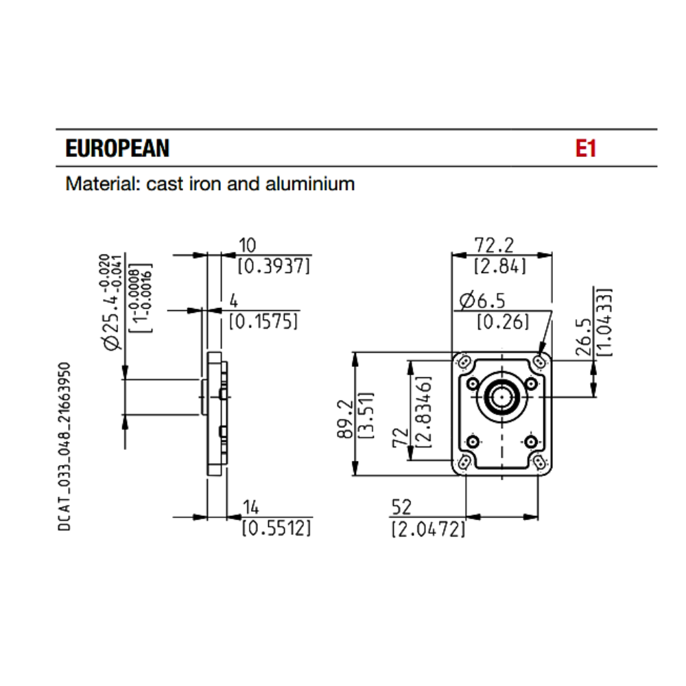 Polaris Casappa Group 1 Pump 3,15cc, Clockwise, German Flanged Ports, EU 4Bolt 1/8 Taper, Female Spline Polaris Casappa Group 1 Pump 3,15cc, Clockwise, German Flanged Ports, EU 4Bolt 1/8 Taper, Female Spline