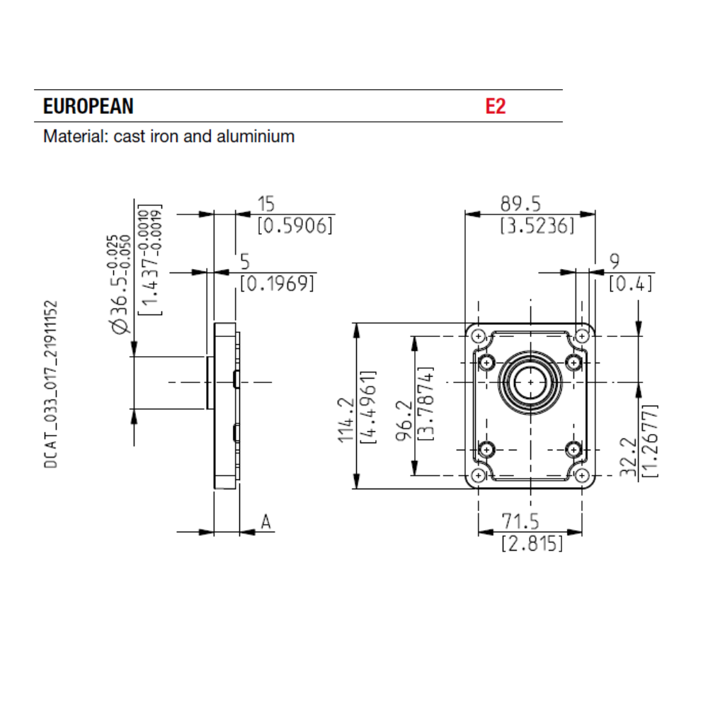 Polaris Casappa Group 2 Pump 7cc, Clockwise, Flanged Ports, EU 4Bolt 1/8 Taper, Female Spline Polaris Casappa Group 2 Pump 7cc, Clockwise, Flanged Ports, EU 4Bolt 1/8 Taper, Female Spline