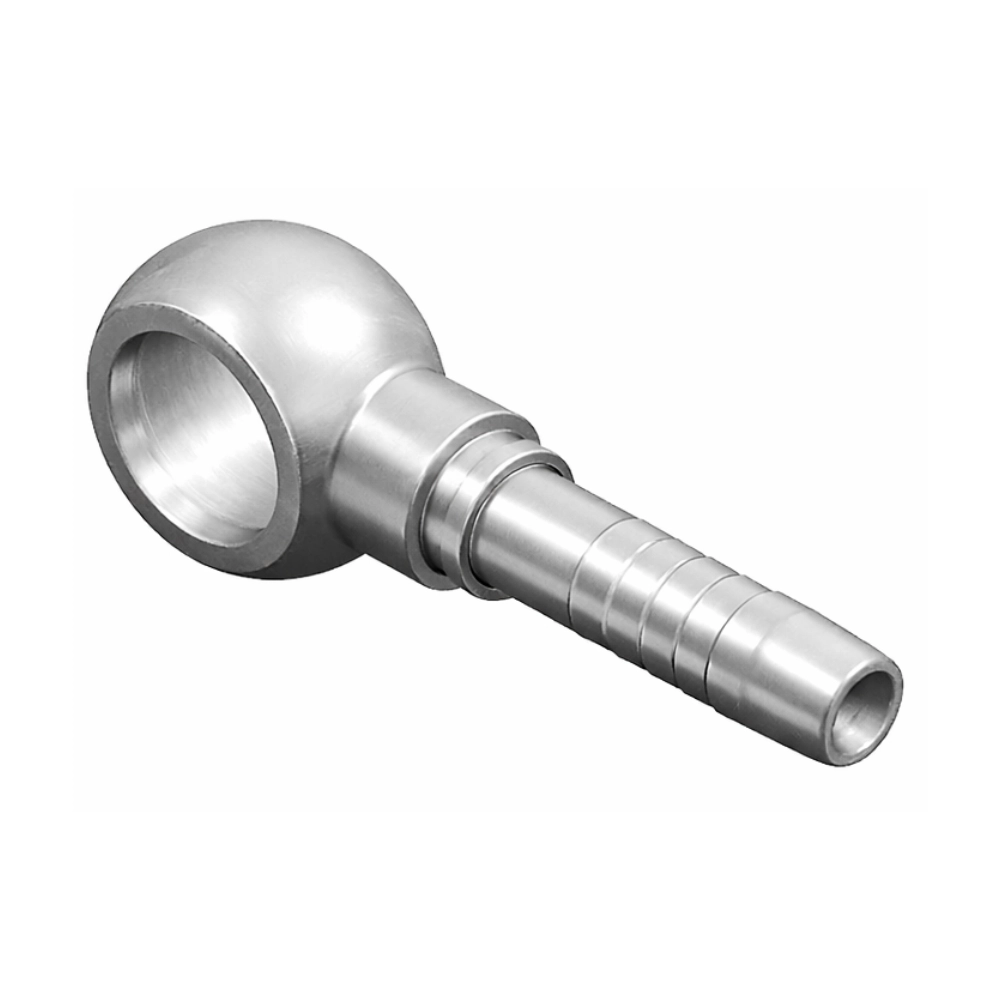 Stainless Steel Banjo Hose Tail, 1/4" BSP to 1/4" Hose