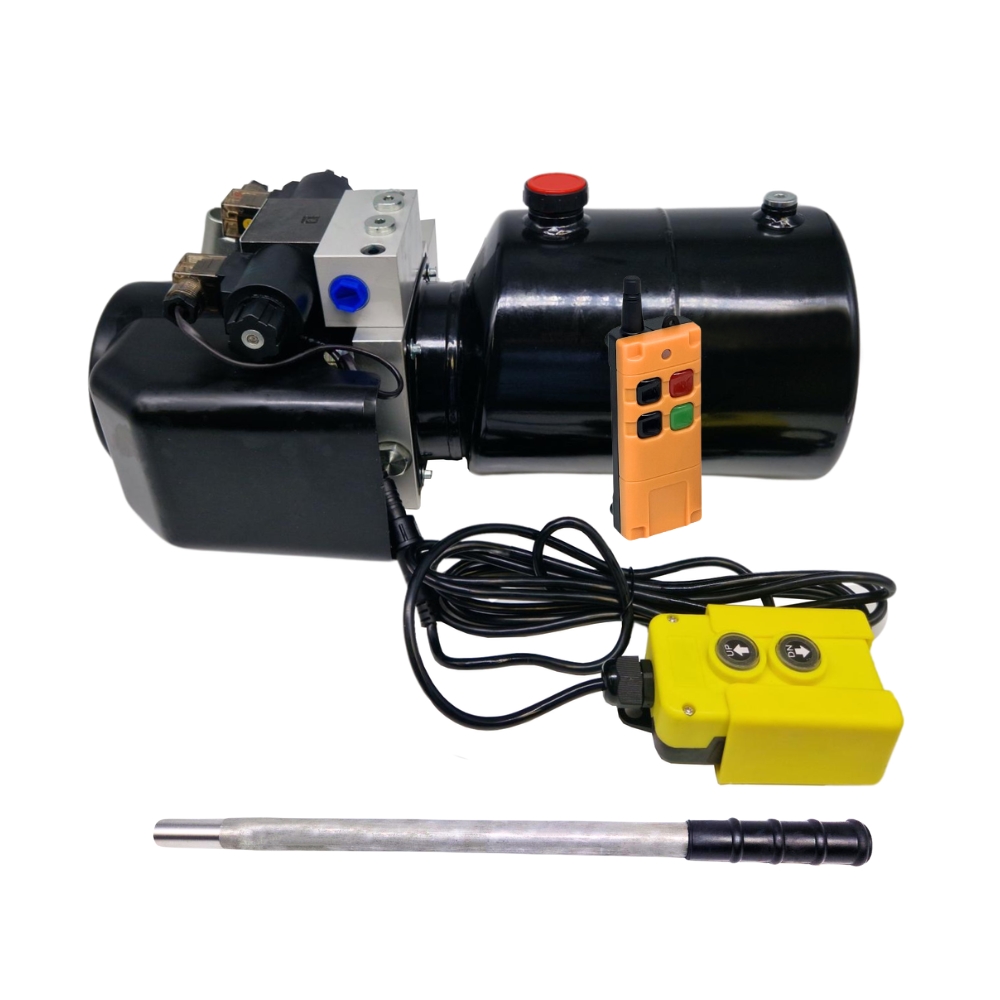 Flowfit 48V DC Double Acting Hydraulic Power Pack 1.6KW with 4L Steel Tank, Back Up Hand Pump & Wireless Remote Flowfit 48V DC Double Acting Hydraulic Power Pack 1.6KW with 4L Steel Tank, Back Up Hand Pump & Wireless Remote