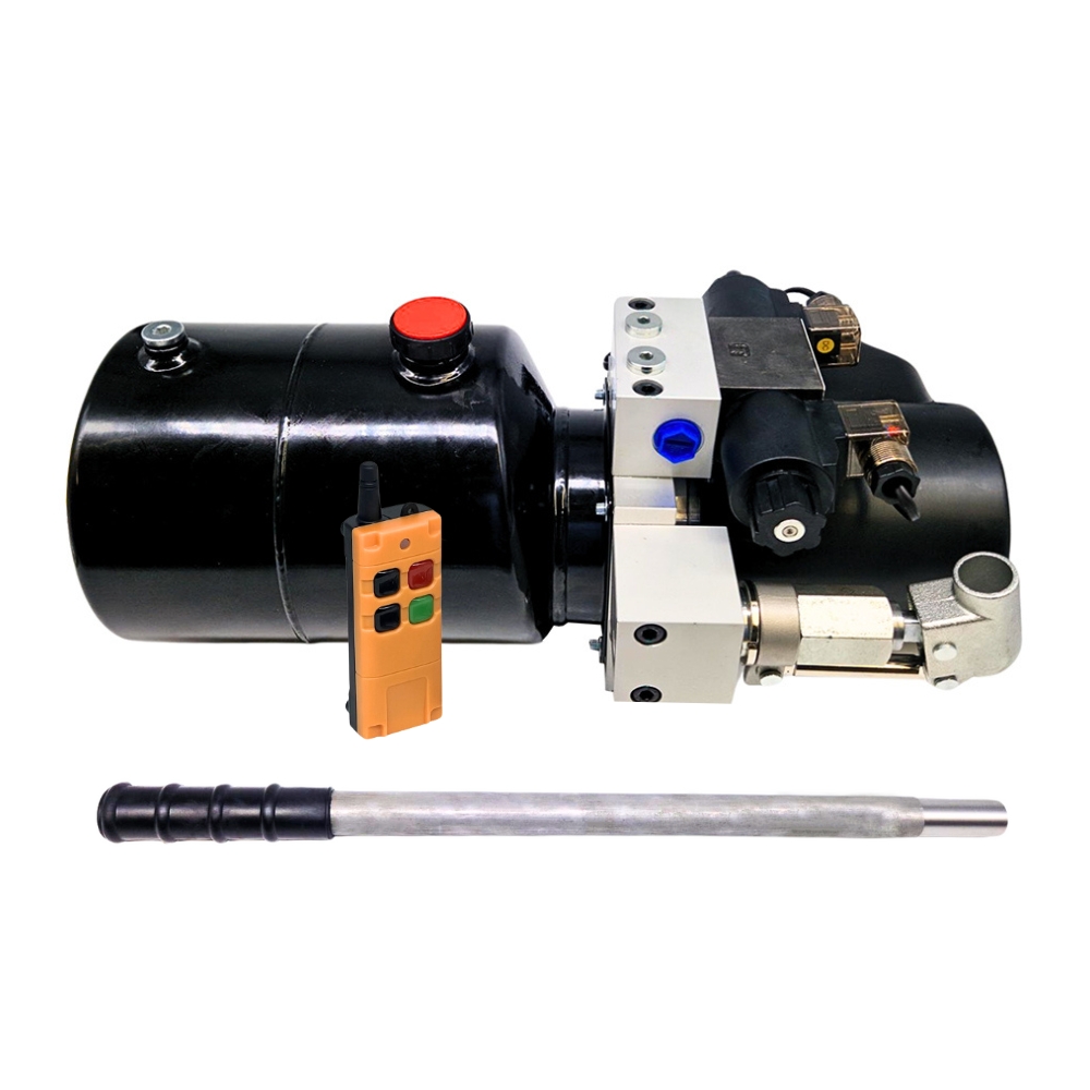 Flowfit 48V DC Double Acting Hydraulic Power Pack 1.6KW with 4L Steel Tank, Back Up Hand Pump & Wireless Remote Flowfit 48V DC Double Acting Hydraulic Power Pack 1.6KW with 4L Steel Tank, Back Up Hand Pump & Wireless Remote