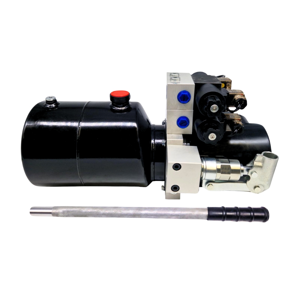 Flowfit 48V DC Double Acting, Double Solenoid Hydraulic Power Pack 1.6KW With 4L Steel Tank & Back Up Hand Pump Flowfit 48V DC Double Acting, Double Solenoid Hydraulic Power Pack 1.6KW With 4L Steel Tank & Back Up Hand Pump