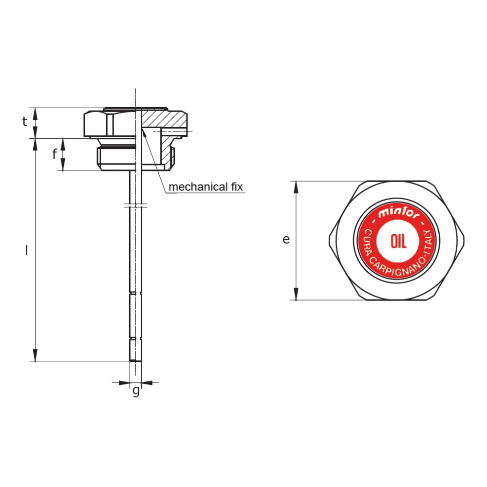 Hydraulic filling plug with dipstick and breather hole, 33x2, TCLS8M