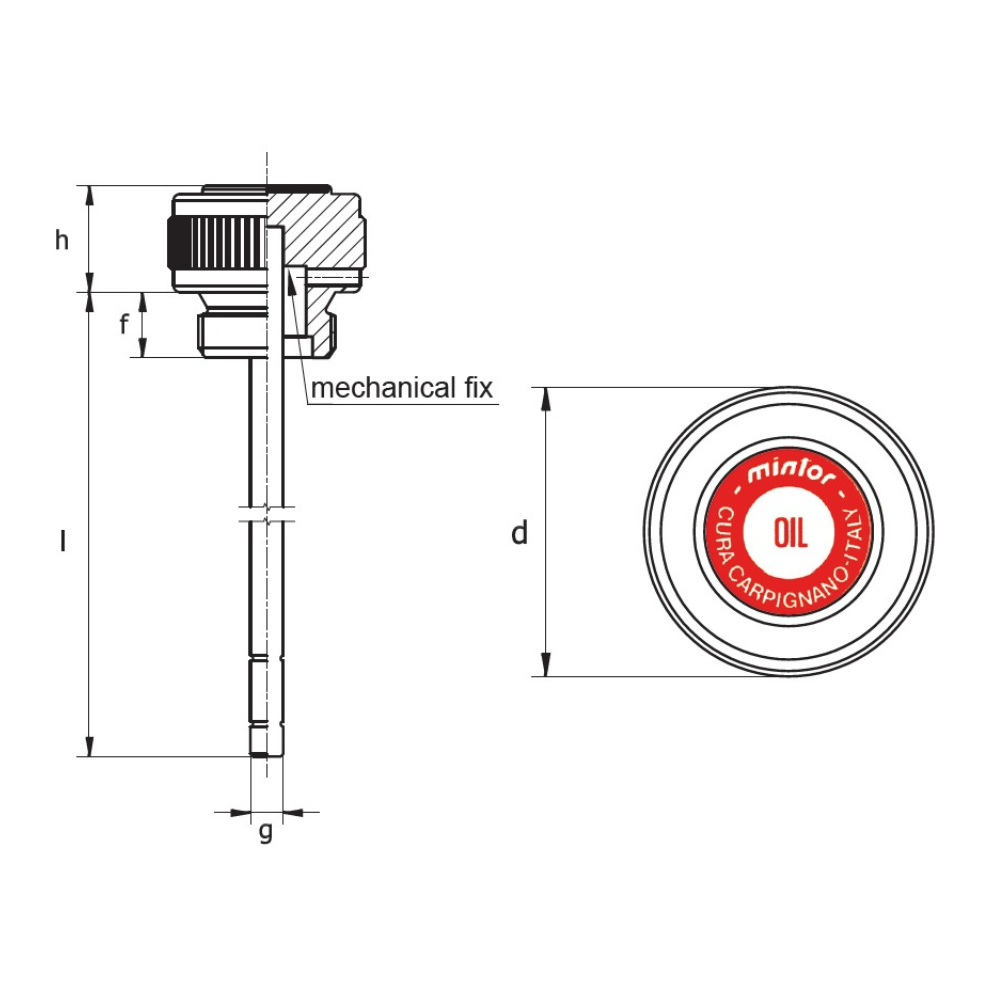 Hydraulic plug with dipstick and breather, 1/2" BSP, TCLS/Z3G