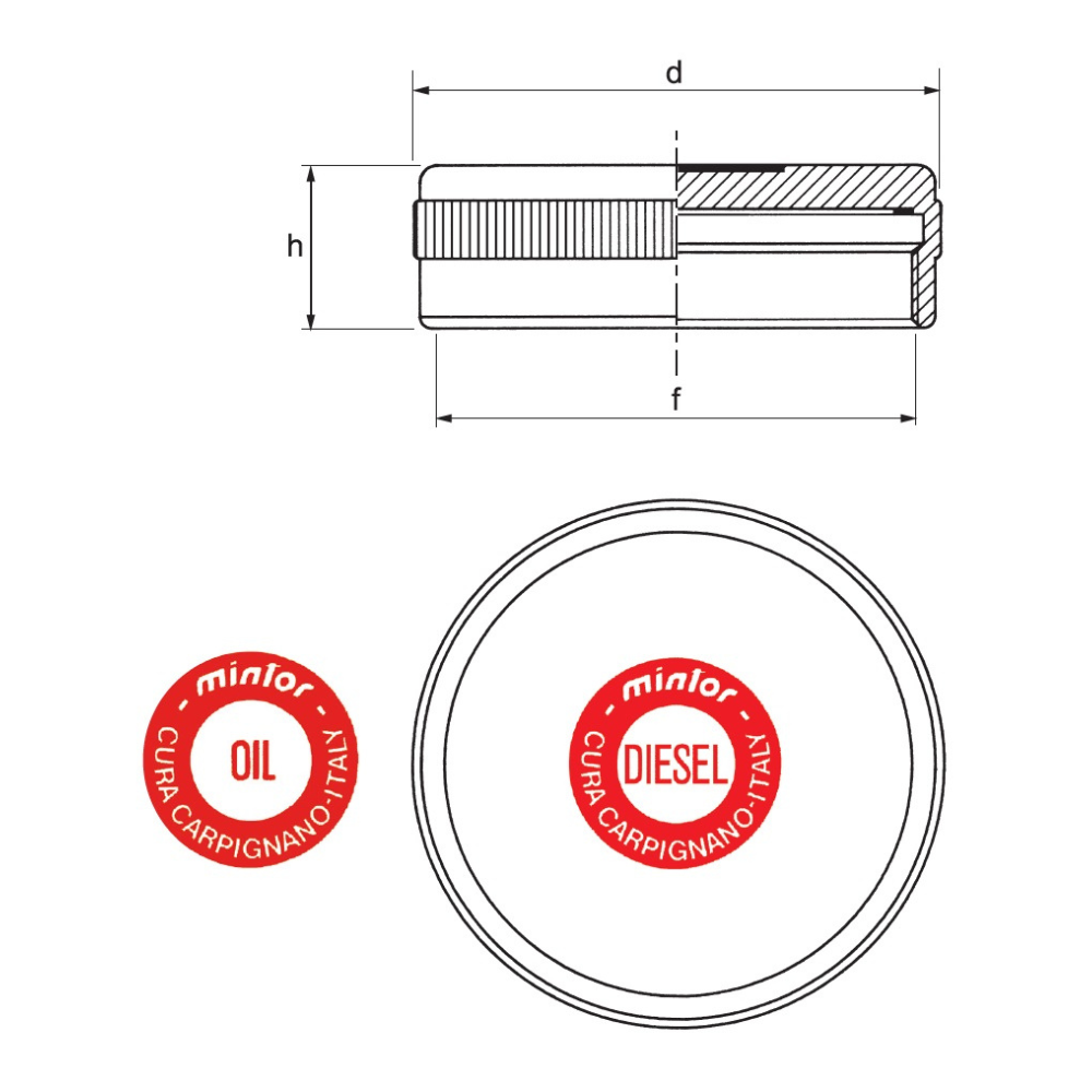 Hydraulic Female threaded plug, 1"1/2 BSP, for use with Diesel TFE/Z2G