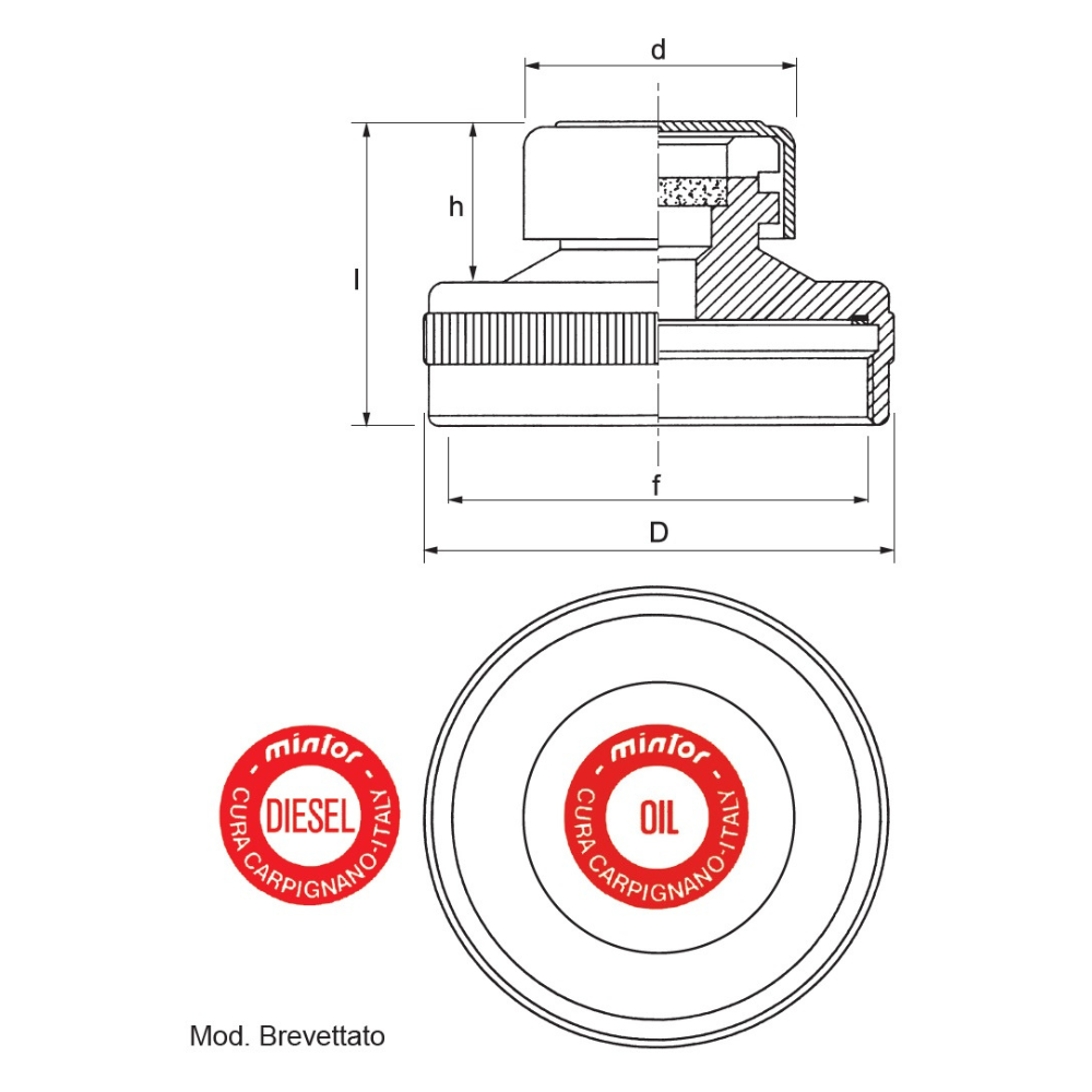 Hydraulic Female threaded plug with breather and cover, 2" BSP, for use with Oil