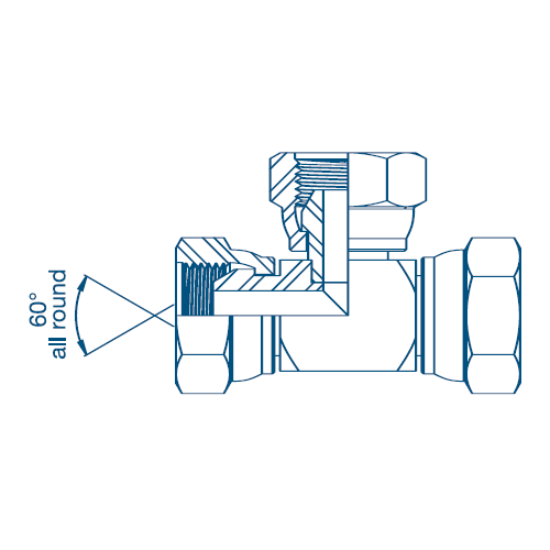 1/8 BSP F/F/F Tee Hydraulic Adaptor