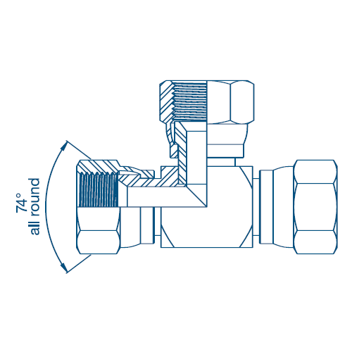 3/8 JIC F/F/F Tee Hydraulic Adaptor