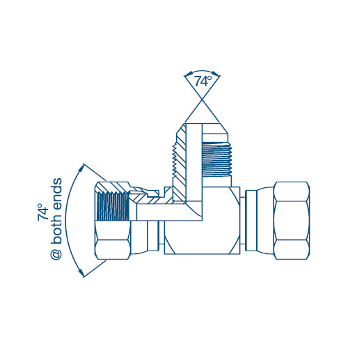 7/16 JIC F/F/M Tee Hydraulic Adaptor