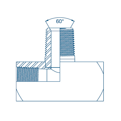 1/4 NPTF F/F/M Tee Hydraulic Adaptor