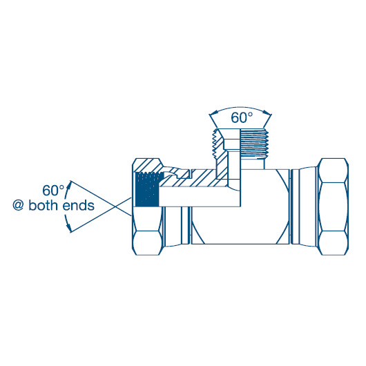 3/8 x 3/8 x 1/4 BSP F/F/M Tee Hydraulic Adaptor