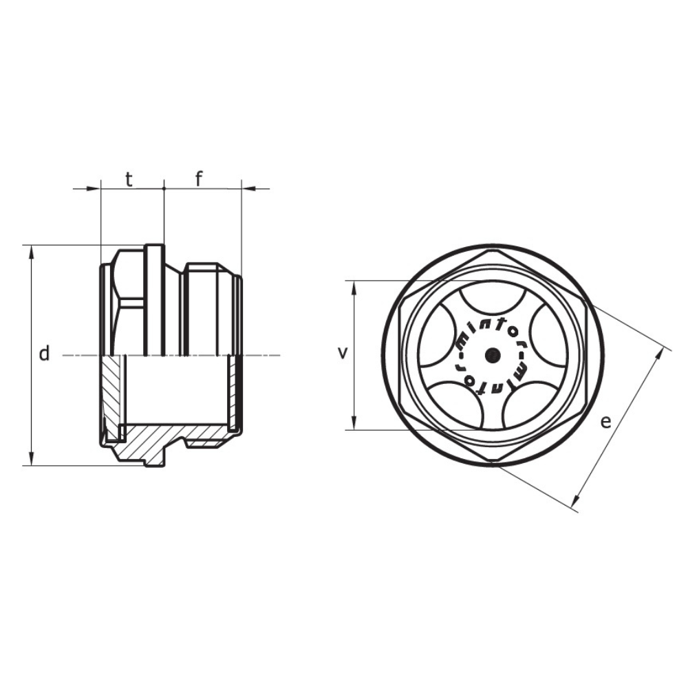 Hydraulic visual level indicator with milled head, 1" BSP TLA/F4G