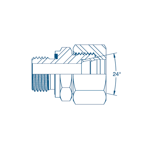 M20 (12S) x M18 Captive Seal 3869 M/M - Complete Hydraulic Adaptor M20 (12S) x M18 Captive Seal 3869 M/M - Complete Hydraulic Adaptor