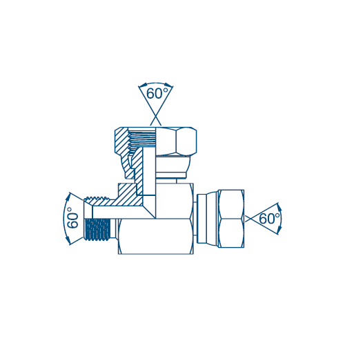 3/8 x 3/8 x 1/2 BSP M/F/F Tee Hydraulic Adaptor