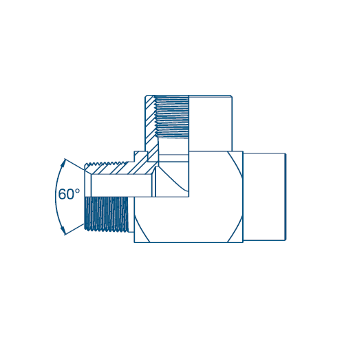 1/8 NPTF M/F/F Tee Fixed Female Hydraulic Adaptor