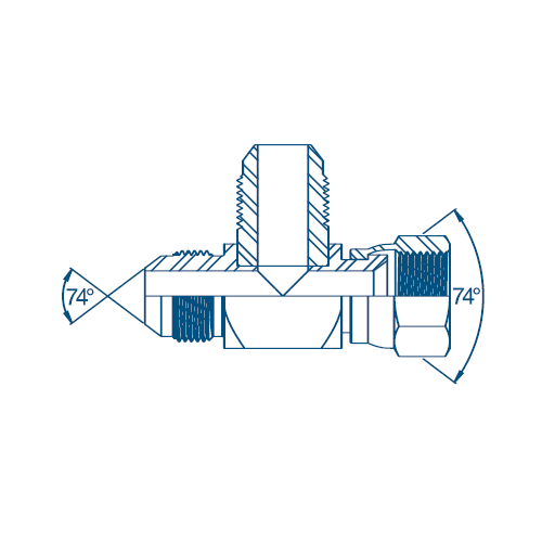 7/16 JIC M/F/M Tee Hydraulic Adaptor