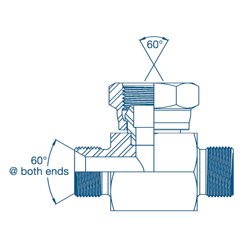 1/4 x 1/4 x 3/8 BSP M/M/F Tee