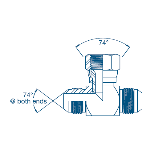 7/16 JIC M/M/F Tee Hydraulic Adaptor