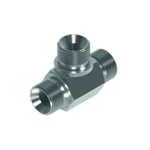 1/8 BSP M/M/M Tee For Bonded Seal On Branch Hydraulic Adaptor