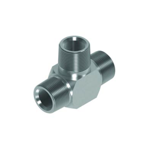 1/4 BSPT M/M/M Tee (Coned) Hydraulic Adaptor