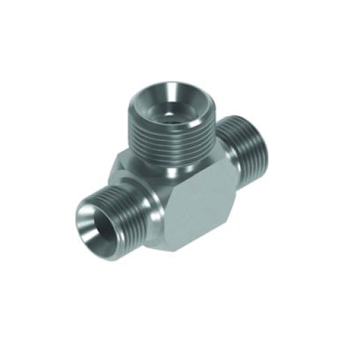 1/4 x 1/4 x 3/8 BSP M/M/M Tee Hydraulic Adaptor