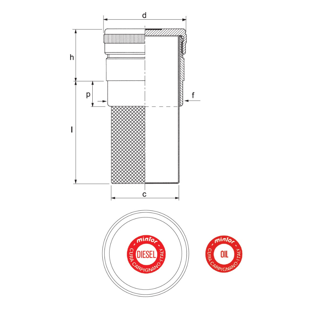 Hydraulic hermetic filling plug 60x2 METRIC for use with Oil