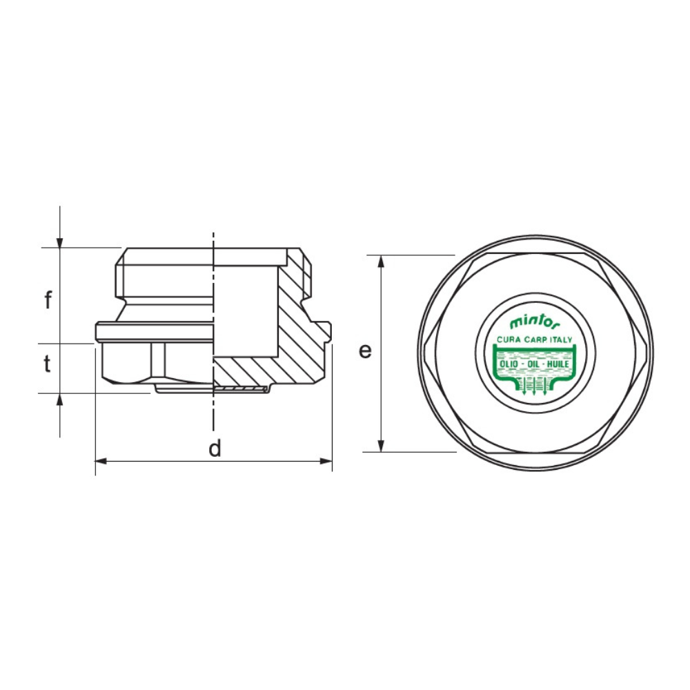 Hydraulic drain plug, 1/8" BSP, TSC/F0G