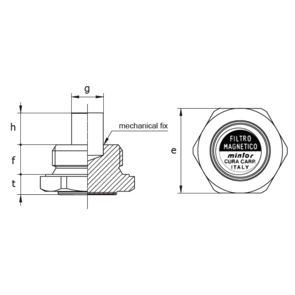 Hydraulic magnetic drain plug, 1"1/4 BSP, TSCM6G