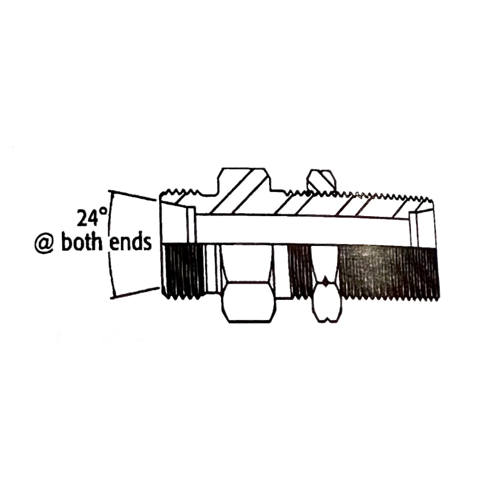 M12 (6L) M/M Bulkhead C/W Lock Nut Hydraulic Adaptor M12 (6L) M/M Bulkhead C/W Lock Nut Hydraulic Adaptor