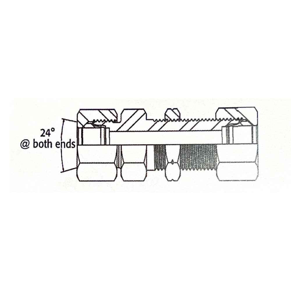 M12 (6L) M/M Bulkhead - Complete Hydraulic Adaptor M12 (6L) M/M Bulkhead - Complete Hydraulic Adaptor