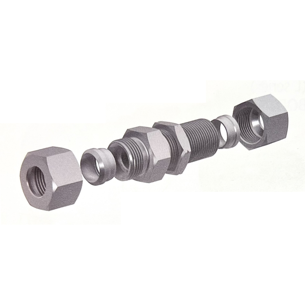 M12 (6L) M/M Bulkhead - Complete Hydraulic Adaptor