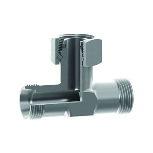 M22 (15L) M/M/F Tee - Body Hydraulic Adaptor M22 (15L) M/M/F Tee - Body Hydraulic Adaptor