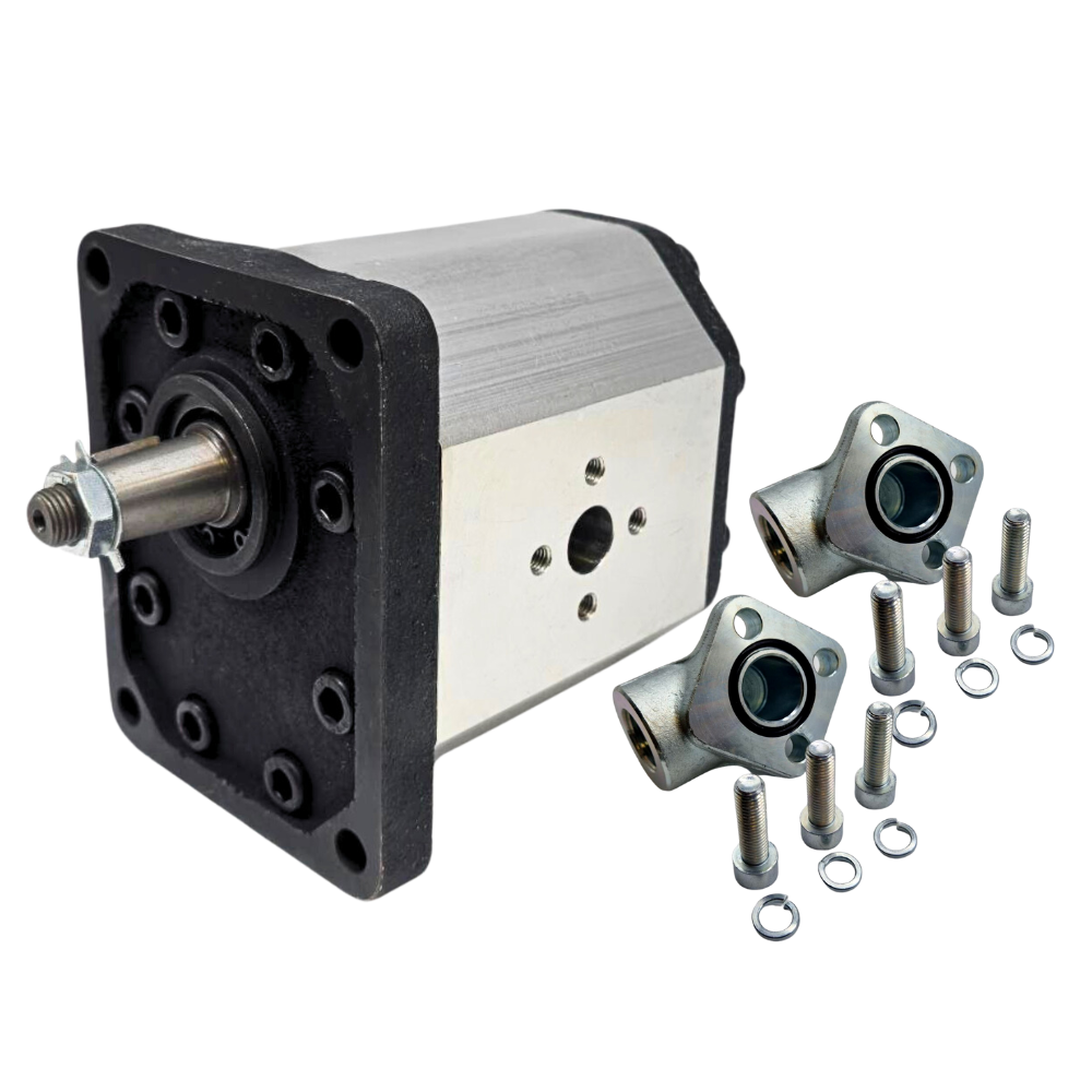 Hydraulic Group 3, 25CC, Clockwise, Gear Pump Complete With Elbow Port Connectors 51mm x 40mm