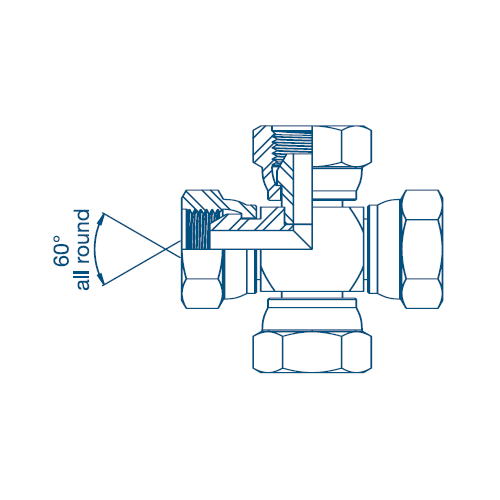 1/8 BSP Female Cross Hydraulic Adaptor