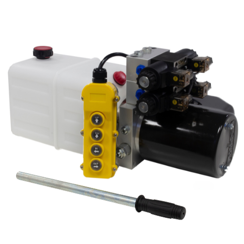 Flowfit 48V DC Double acting Double solenoid power pack with 4.5L tank & back up hand pump 1.6kw