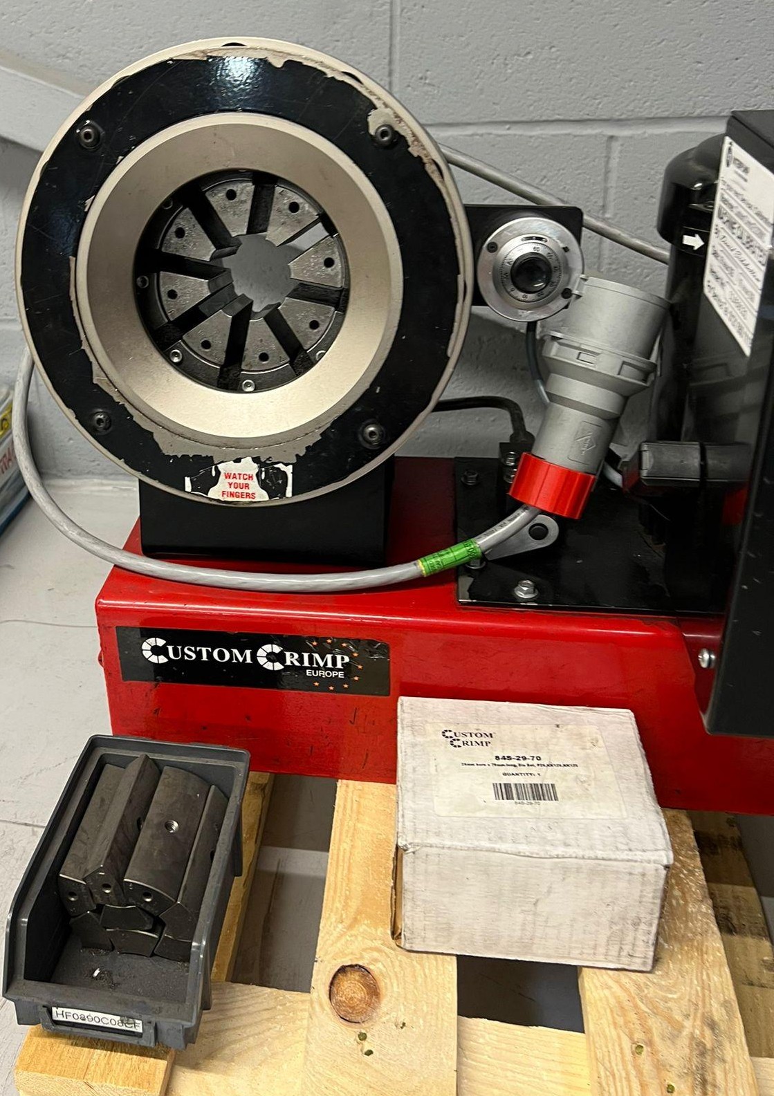 155 Ton EU32MIC Single Phase Hydraulic Hose Crimper Fully Serviced 6 Die Sets Included