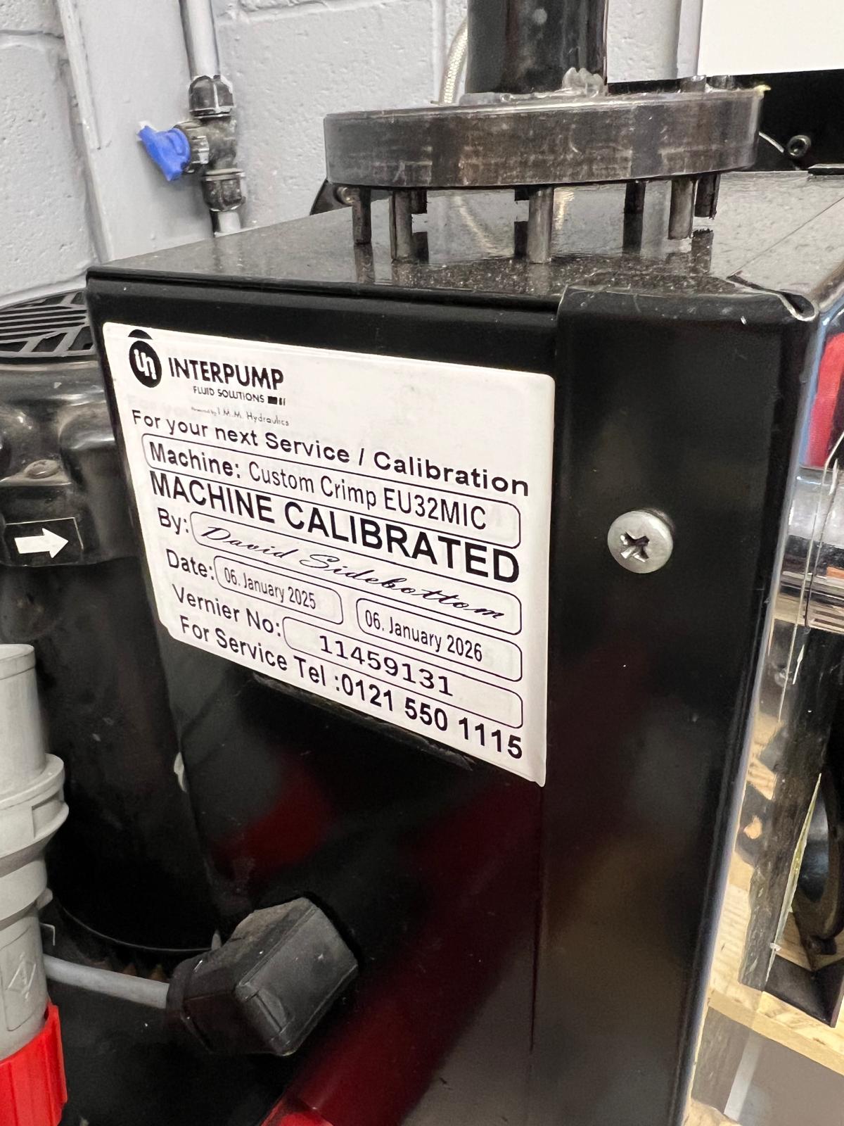 155 Ton EU32MIC Single Phase Hydraulic Hose Crimper Fully Serviced 6 Die Sets Included