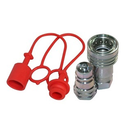 Hydraulic ISO A quick release coupling set 1/4 BSP. Including Female and male caps