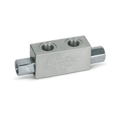 Hydraulic double pilot operated check valve, VBPDE 1/4 L
