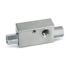 Hydraulic double pilot operated check valve with lateral joints, VBPDE 1/4 AL