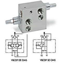 Hydraulic single overcentre valves flangeable on Danfoss motors, VBCDF 1/2 SE OMS