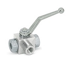 Hydraulic 3 Way Ball Valve 1/4 BSP ports