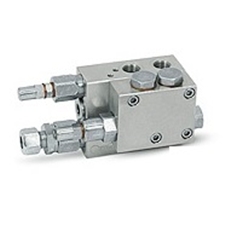 Hydraulic double acting plough overturning valve with relief valve, VRAP 60/80 SE + VMP