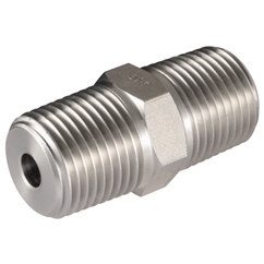 Male x Male Straight Adaptors, NPT x NPT, Thread Size A 1/8'', Thread Size B 1/8''
