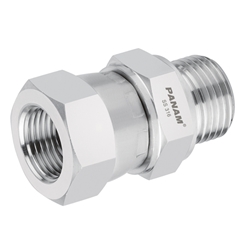 Male x Female Straight Adaptor, BSPP x JIC, Swivel, Male Thread Size 1/4'', Female Thread Size 7/16''