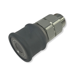 Hydraulic Flat Face Quick Release Coupling, Female, 3/8 BSP Body, M24 X 1.5 Thread, C/W Grey Sleeve