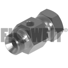 BSP Male x BSP Swivel Female Test Point Adaptors, 3/8 BSP x 3/8 BSP x 1/8 BSP