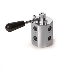 Hydraulic 6 Way Steel Diverter Valve, BSP Ports, DF 6 VIE ACCIAIO, 3/8